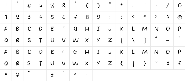 Lunch Fox Regular Character Map Lunch Fox Regular Character Map