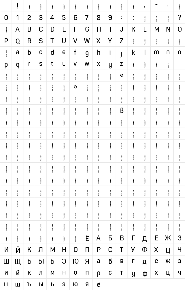 Panton Narrow-Trial SemiBold Regular Character Map Panton Narrow-Trial SemiBold Regular Character Map