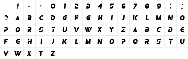 Olga Black Italic Character Map Olga Black Italic Character Map