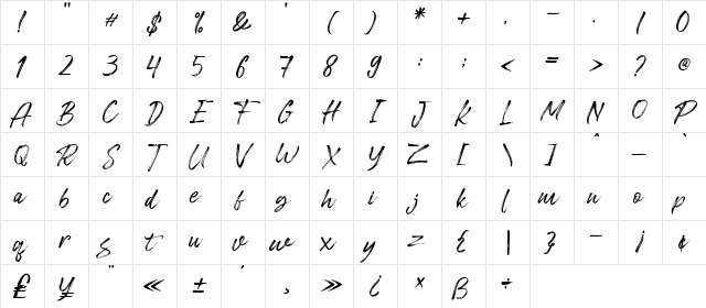 Freshline Regular Character Map Freshline Regular Character Map