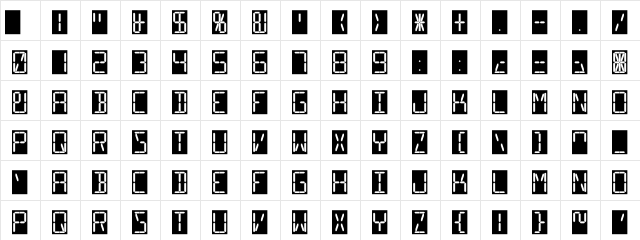 16 Segments Regular Character Map