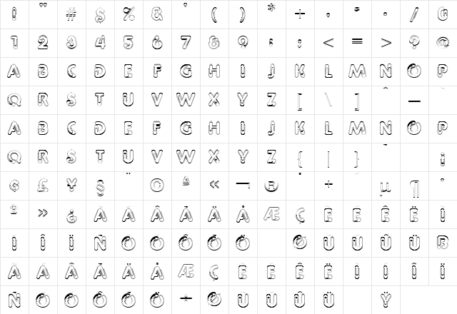 Paper Clip Outline Regular Character Map