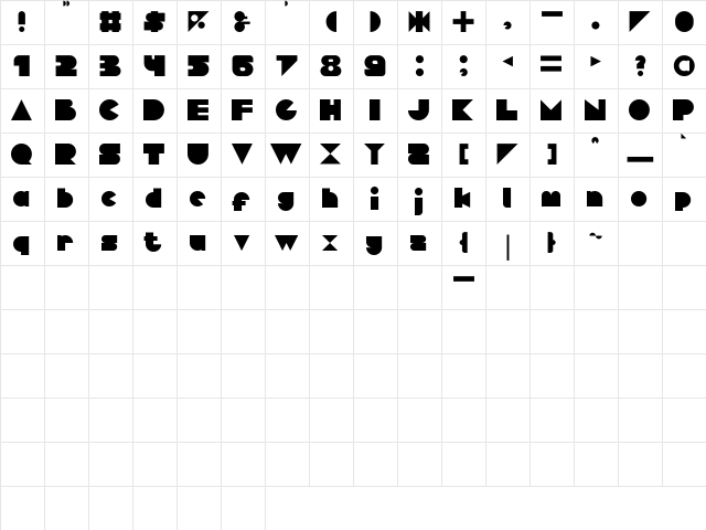 Dagelan Malam Regular Character Map Dagelan Malam Regular Character Map
