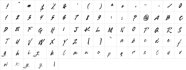 SHOCKWAVE FREE Regular Character Map SHOCKWAVE FREE Regular Character Map