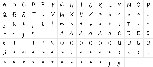 Lamish Caritta Demo Regular Character Map