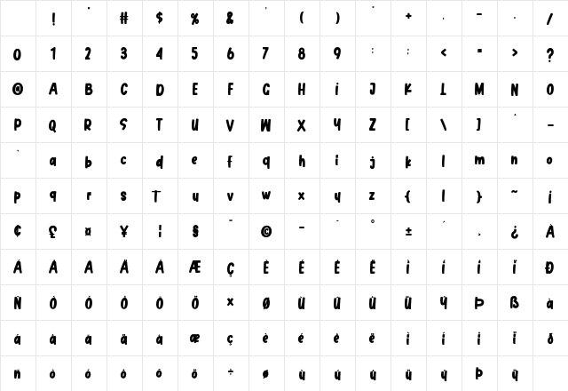 Cherry Blue Regular Character Map Cherry Blue Regular Character Map
