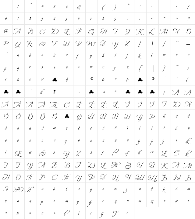 Avalon Medium Regular Character Map Avalon Medium Regular Character Map