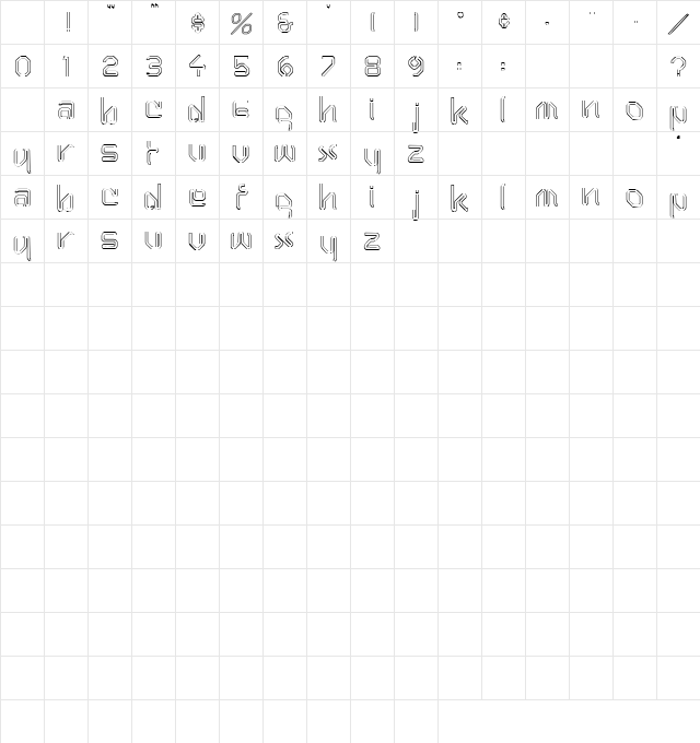Paperclip 1 Regular Character Map Paperclip 1 Regular Character Map