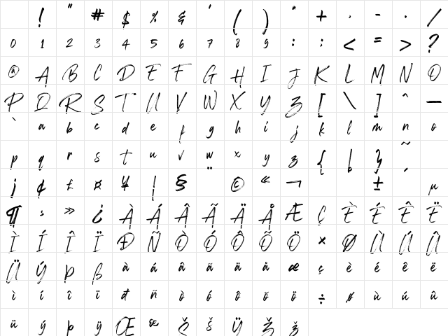 Rockville Solid Regular Character Map
