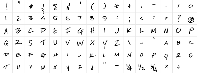 FG Tor Regular Character Map FG Tor Regular Character Map