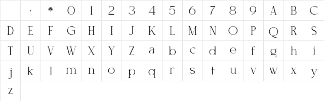 Cellofy Thin Regular Character Map Cellofy Thin Regular Character Map