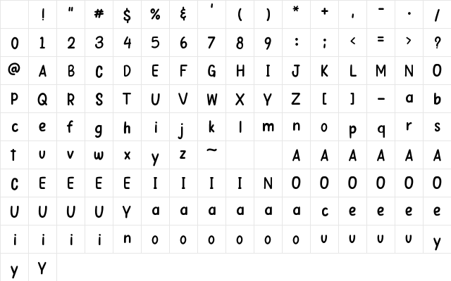 Papernotes Regular Character Map Papernotes Regular Character Map