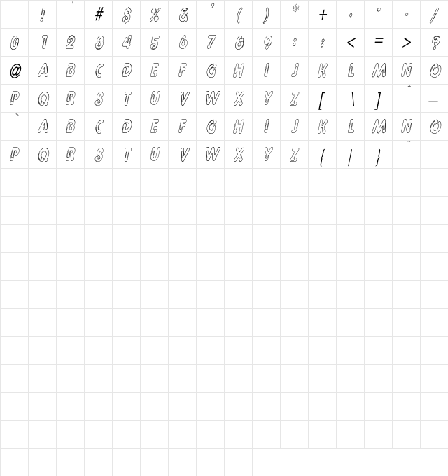 Paper Clip Cn Italic Character Map Paper Clip Cn Italic Character Map