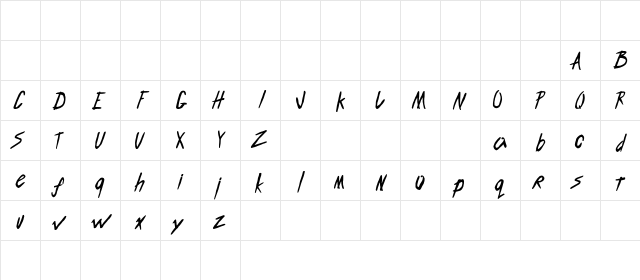 ENDLESS BUMMER Regular Character Map