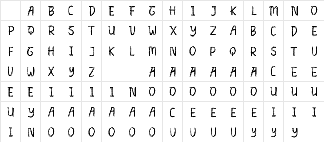 Beechlands Demo Regular Character Map Beechlands Demo Regular Character Map