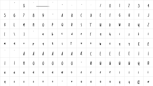 Dancing Marker Regular Character Map Dancing Marker Regular Character Map
