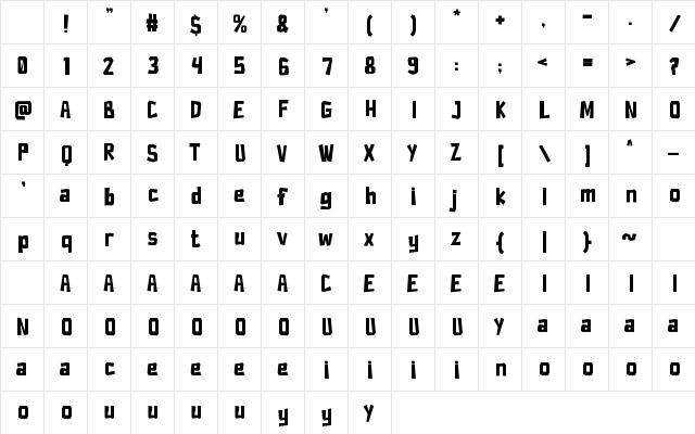 Quick Dog Regular Character Map Quick Dog Regular Character Map