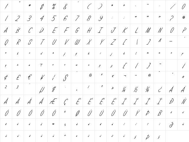 LamplighterMarquee Regular Character Map LamplighterMarquee Regular Character Map
