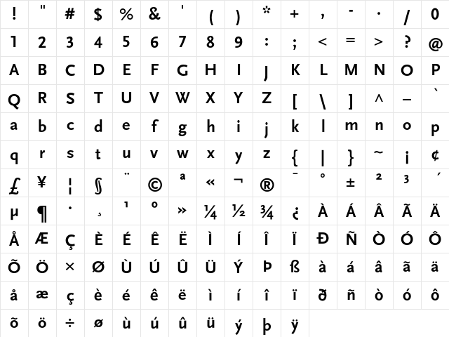 Scala Sans Bold LF Character Map Scala Sans Bold LF Character Map