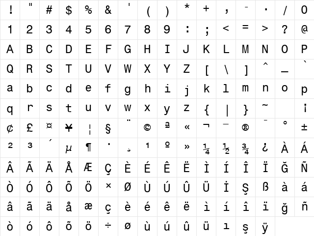 00485 Regular Character Map