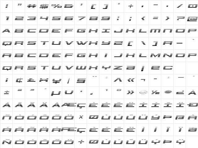 Classic Cobra Gradient Italic Italic Character Map Classic Cobra Gradient Italic Italic Character Map