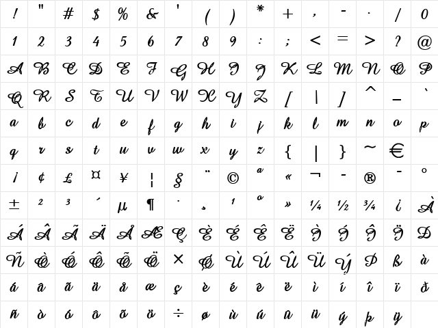 Amaze Bold Character Map Amaze Bold Character Map