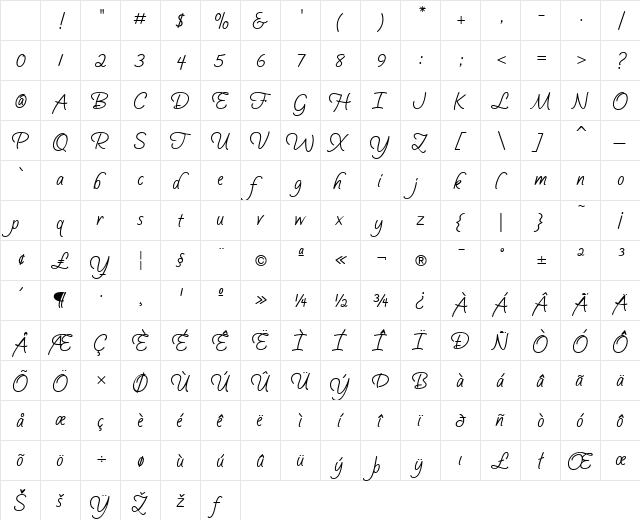 Silver Script Flourishes Regular Character Map Silver Script Flourishes Regular Character Map