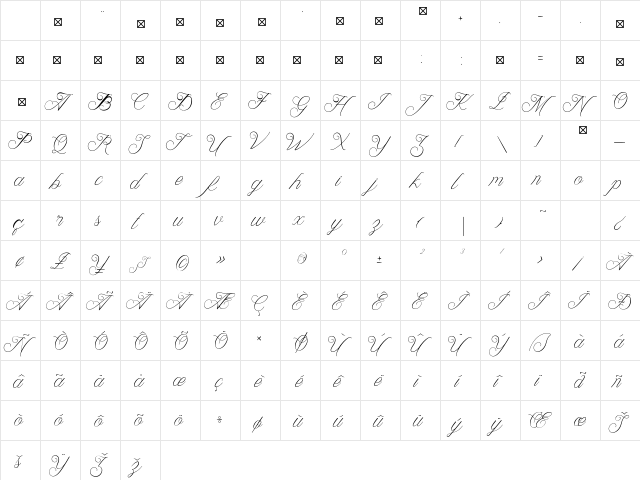 Lanifira Regular Character Map Lanifira Regular Character Map