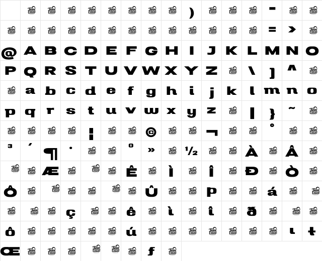 Mugio ExtBd Regular Character Map Mugio ExtBd Regular Character Map