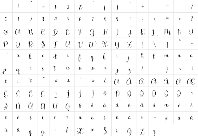 Hellilove Regular Character Map Hellilove Regular Character Map