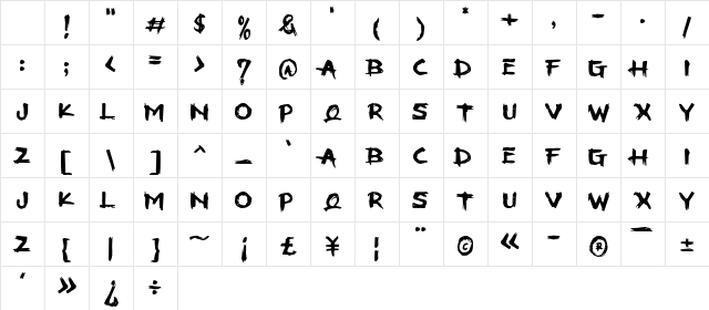 STOOHA Regular Character Map STOOHA Regular Character Map