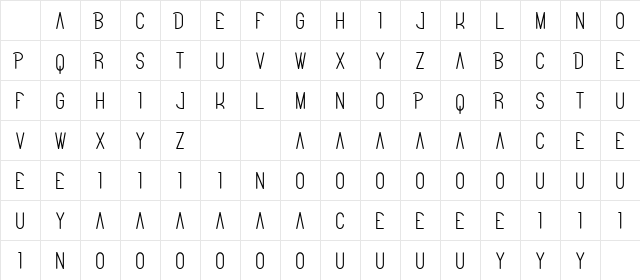 Bitter Space Demo Regular Character Map Bitter Space Demo Regular Character Map