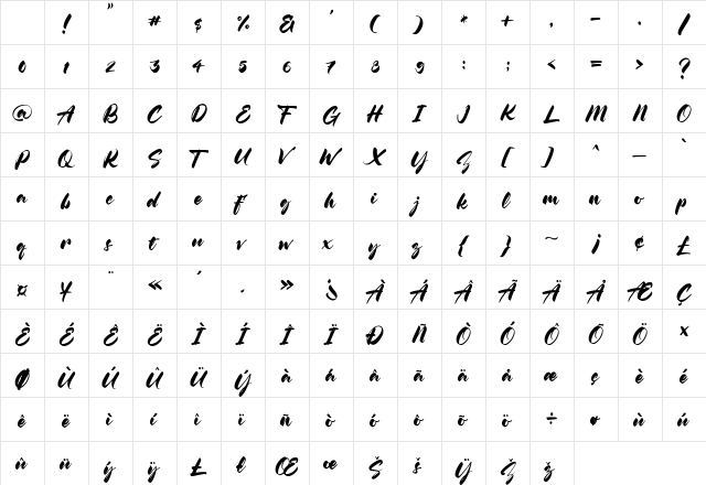 Astral Studio Regular Character Map Astral Studio Regular Character Map