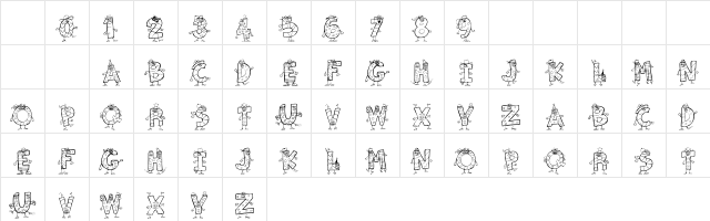 101! KooKy AlphA Regular Character Map