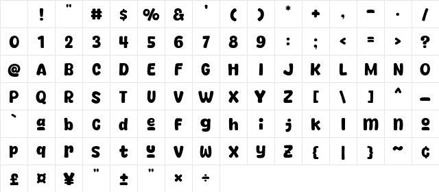 Yogurt Extra Regular Character Map Yogurt Extra Regular Character Map