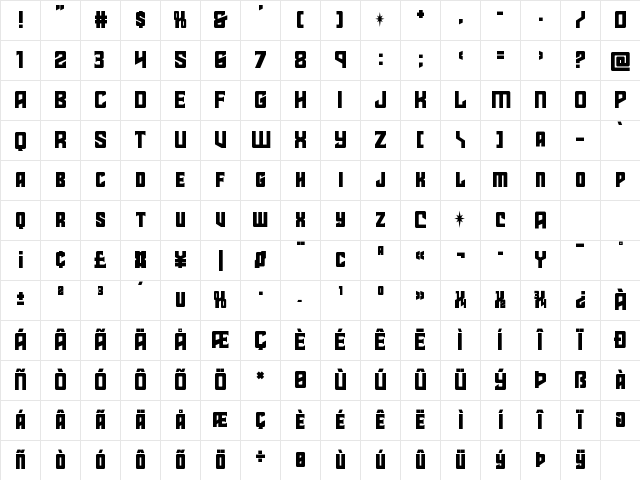 Star Guard Regular Character Map Star Guard Regular Character Map
