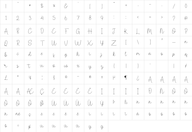 Autoscript Regular Character Map Autoscript Regular Character Map