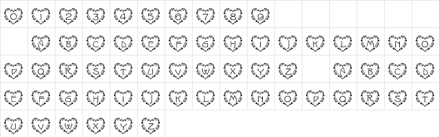 101! Just Anuther Heart Font Regular Character Map 101! Just Anuther Heart Font Regular Character Map
