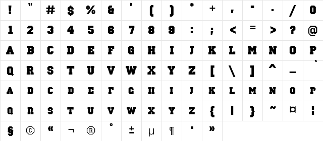 a_CampusCaps Bold Character Map