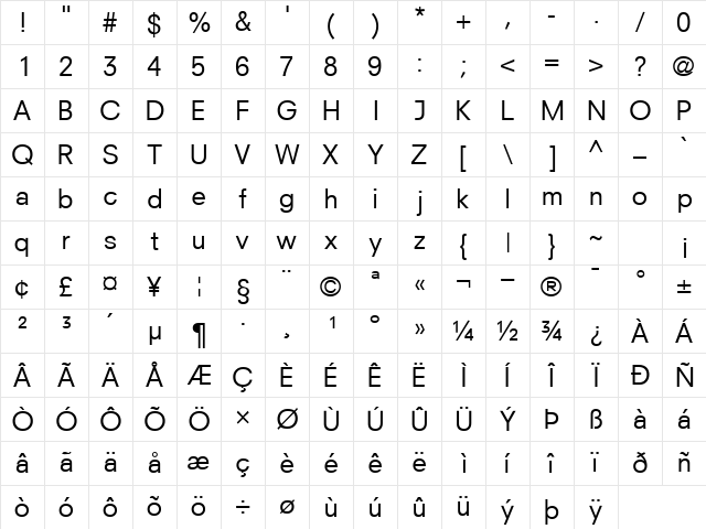ParallaxSSK Regular Character Map