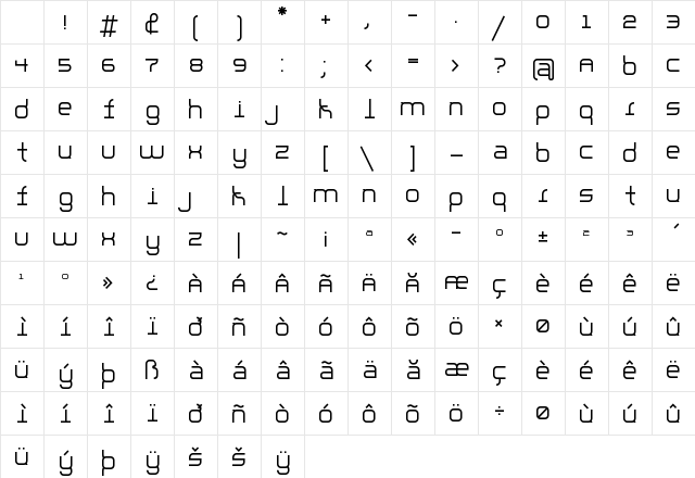 Parallello Regular Character Map Parallello Regular Character Map