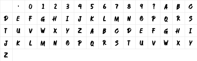 STRONGKEY DEMO Regular Character Map
