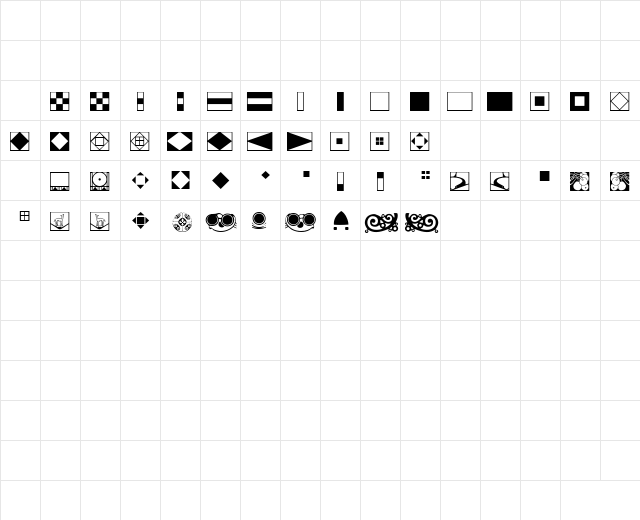 P22 Vienna Extras Regular Character Map