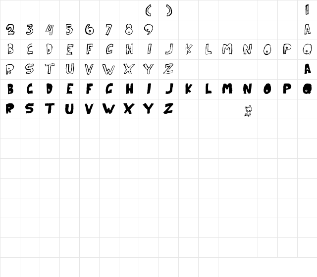 Paranoid Rabbit Regular Character Map Paranoid Rabbit Regular Character Map