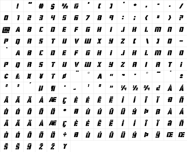 Hard Science Expanded Italic Expanded Italic Character Map Hard Science Expanded Italic Expanded Italic Character Map