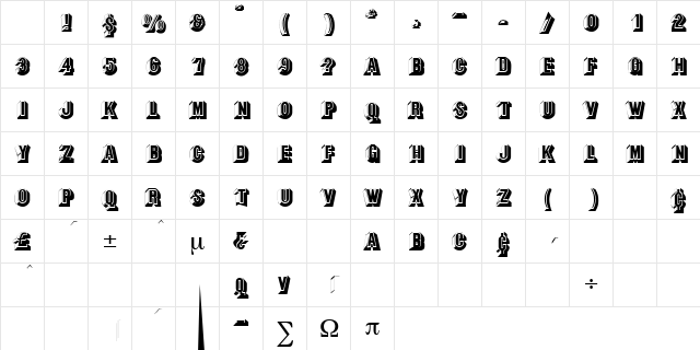 ParapaDisplayCapsSSK Regular Character Map ParapaDisplayCapsSSK Regular Character Map