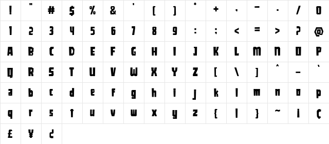 Girock Regular Character Map Girock Regular Character Map