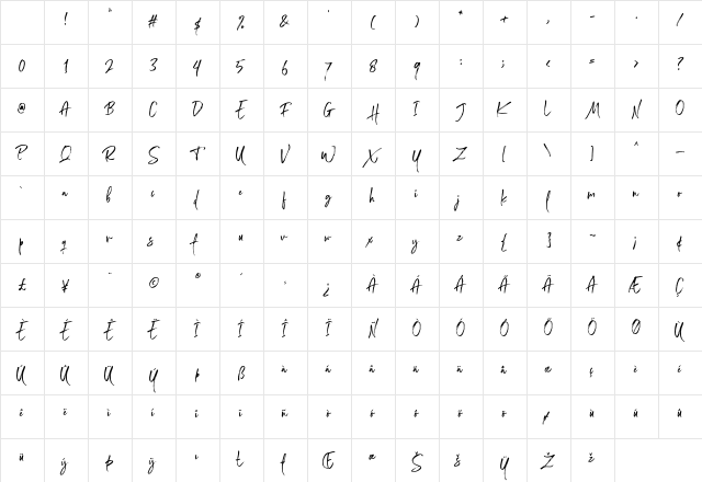 Wonderstory Alt Regular Character Map