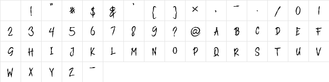 CORONA BRUSH Regular Character Map CORONA BRUSH Regular Character Map