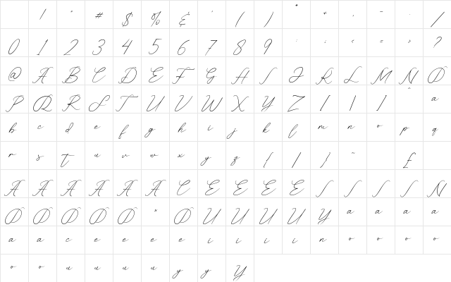 Oriella Regular Character Map Oriella Regular Character Map